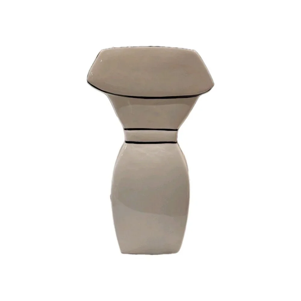 New Black & White Dress Shaped Ceramic Decorative Flower Table Vase Room Decor